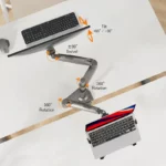 NB H180-FP Dual Monitor Arm with Laptop Mount 17-27 inch - Image 4