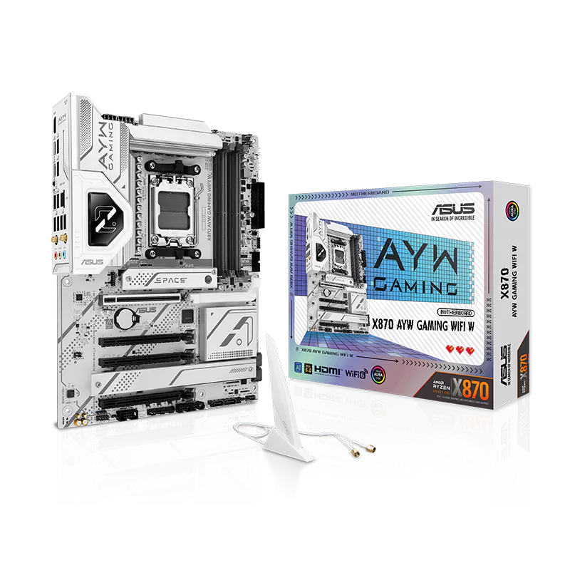 x870aywWhite_1 Asus AMD X870 AYW GAMING WIFI D5 White - Image 1