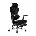 Gaming Ergonomic Chair with footrest Black Gray