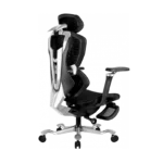 Gaming Ergonomic Chair with footrest Black Gray - Image 2