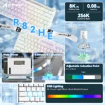 ATTACK SHARK R82 HE Rapid Trigger Keyboard Magnetic Switch White contour line - Image 8