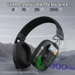 ATTACK SHARK L90 Foldable RGB Ultra-Light Tri-Mode Gaming Headset Black - Image 4