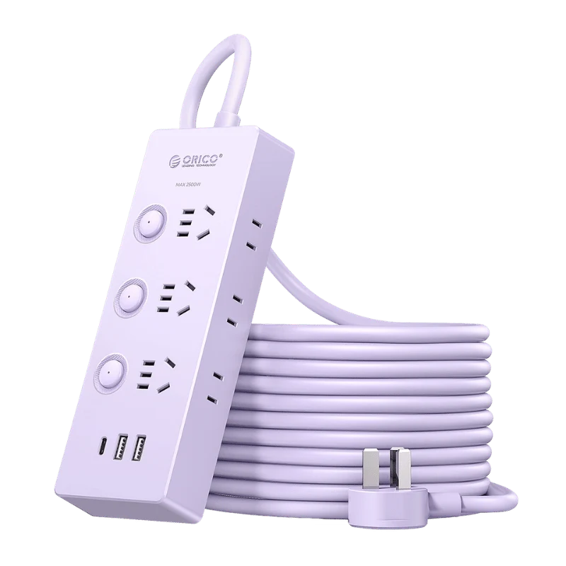 ORICO-PSC-S6A2U1C-PU ORICO Desktop Aesthetic Power Strip 20W (PSC-S6A2U1C-PU) - Image 1