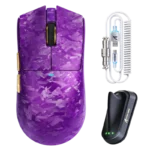 ATTACK SHARK X11 ULTRA Carbon Fiber Wireless Gaming Mouse With C06 Ultra LED Cable PURPLE - Image 2