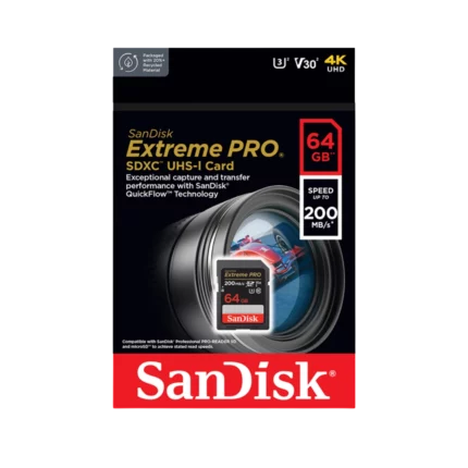 SanDisk V30 Extreme Pro SD 64gb 4K 200mb/s